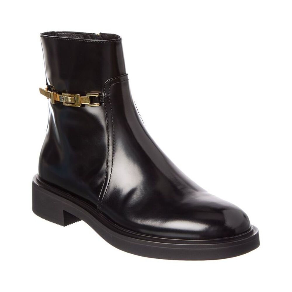 Gianvito Rossi Martine 20 Leather Biker Bootie, Black